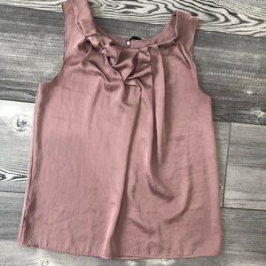 Blush sleeveless ruffle Loft blouse, size small